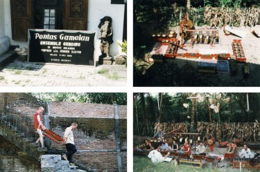 concert in de tuin van Studio Mendut van Sutanto in de bergen ten westen van Yogyakarta